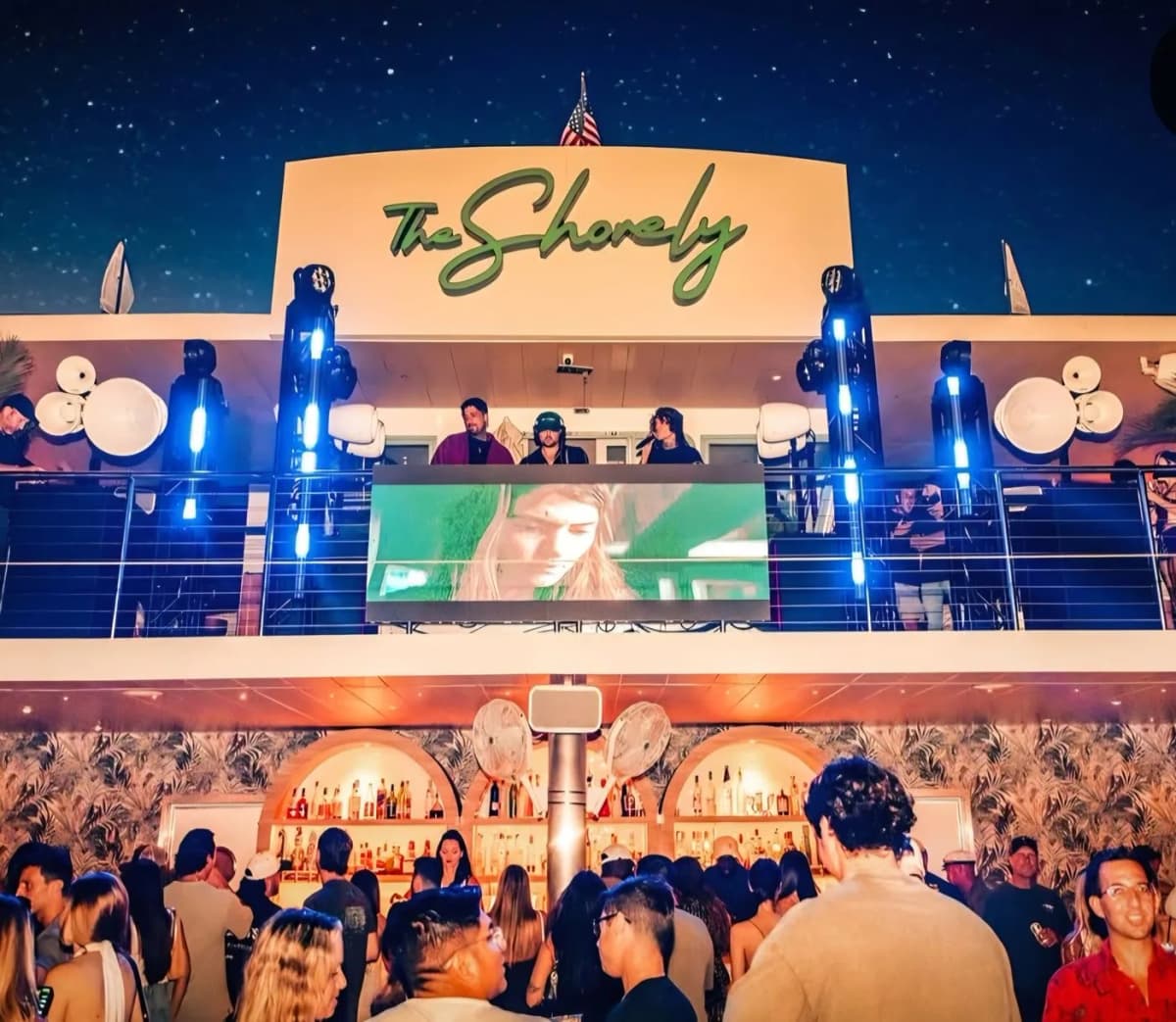 The DJ booth on The Shorely’s Sun Deck